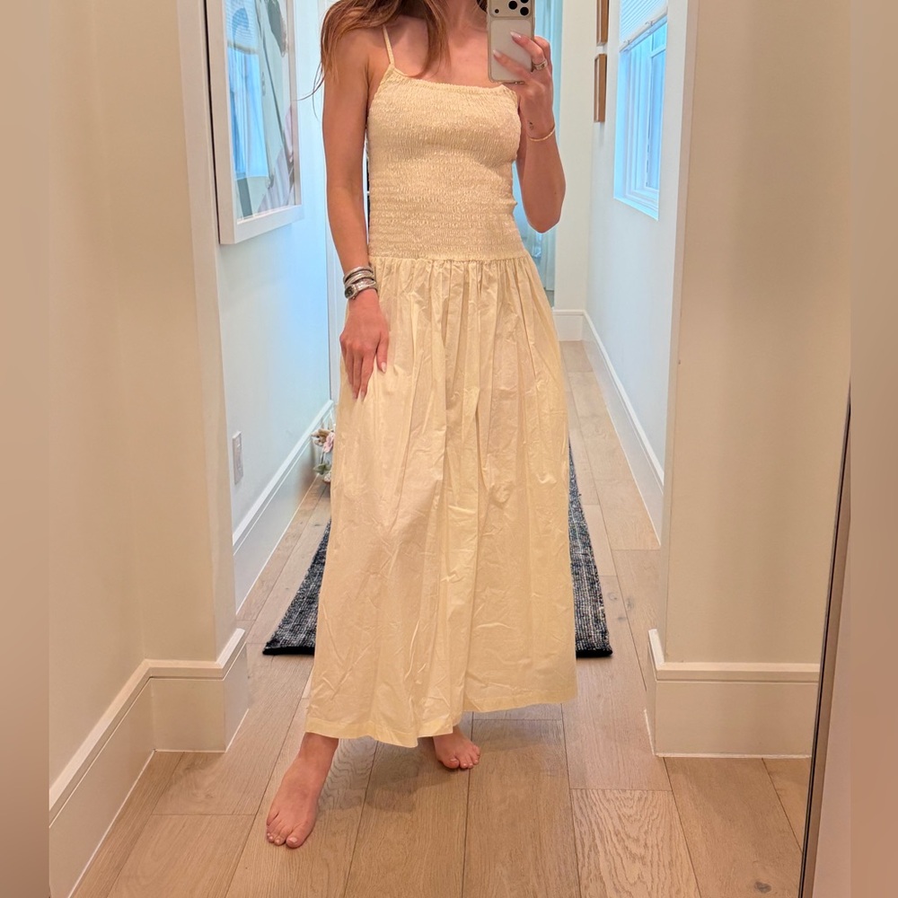 Modern Citizen Venus Cream Smocked Maxi Dress